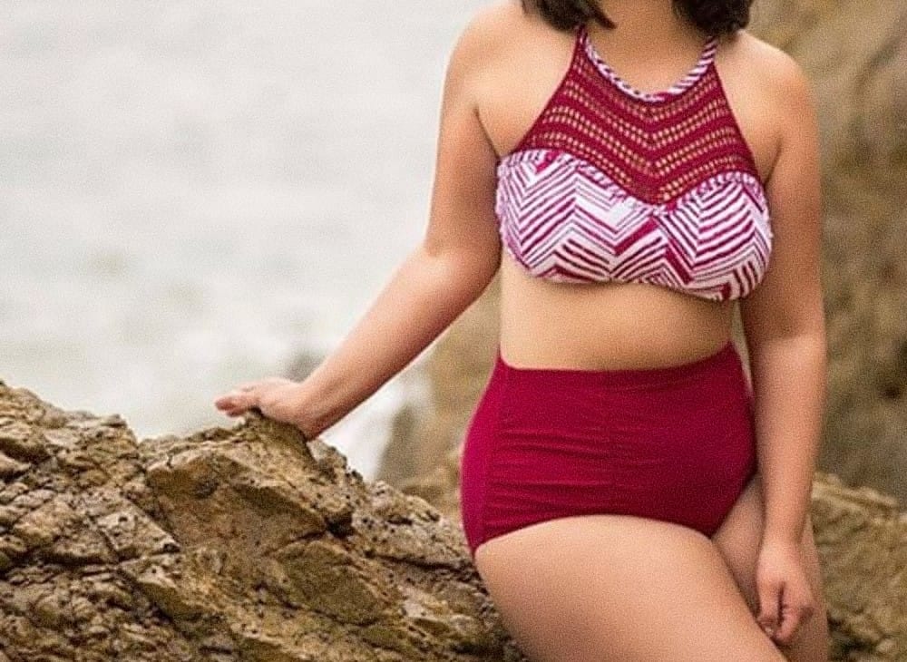 Trajes de banos para gorditas bikini cueloo alto 1