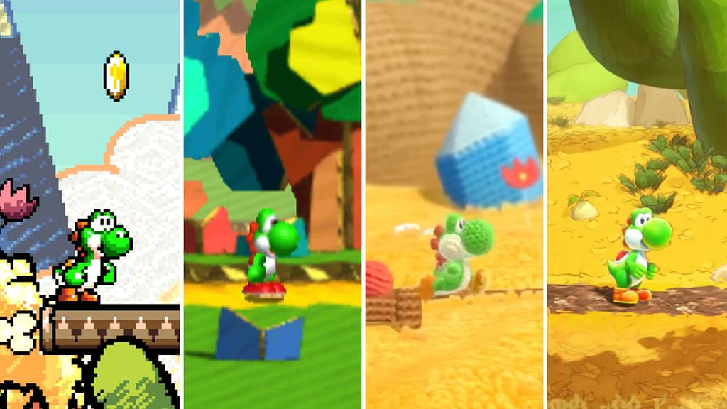 Yoshi-Art-Style-Evolution-1024x576 Análisis visual de la estética de Yoshi and the mysterious book