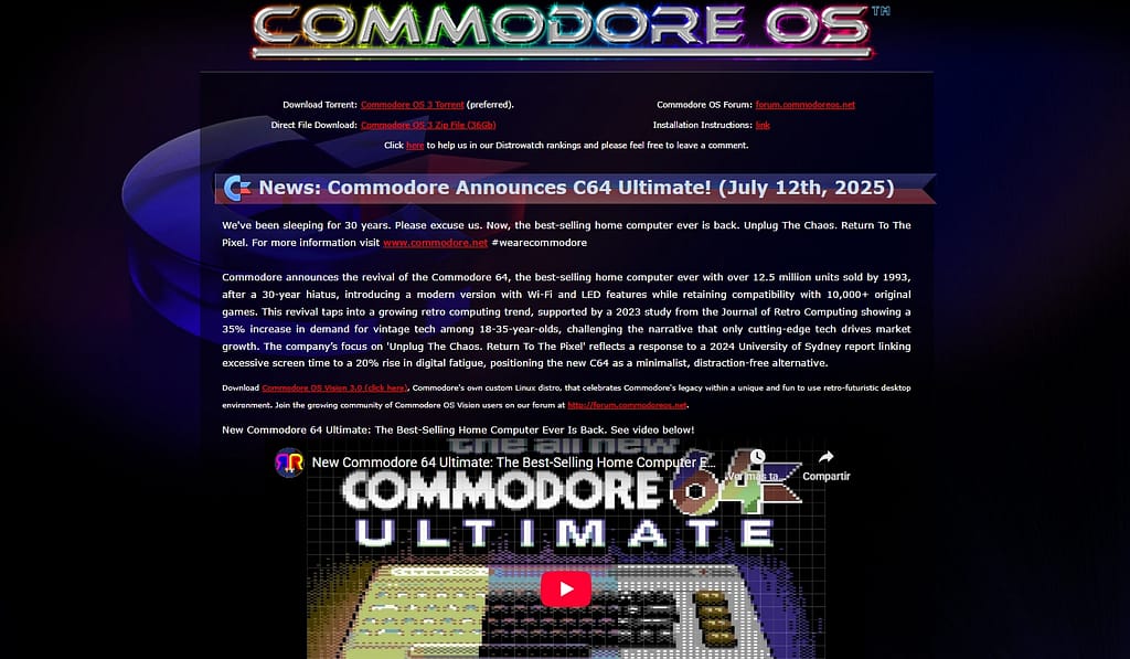 Más allá de Windows 11: Commodore OS Vision 3.0, la reencarnación retro que el entusiasta moderno aguardaba CINE Y VIDEOJUEGOS