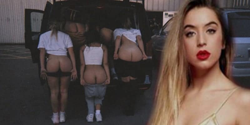 Lola-Indigo-y-sus-bailarinas-bajandose-las-bragas-nos-ensenan-el-culo Lola Índigo desnuda al mundo | Sonatina de bragas bajadas, tetas y microbikinis musicales